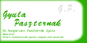gyula paszternak business card