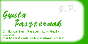 gyula paszternak business card